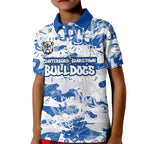 Canterbury-Bankstown Bulldogs Rugby Kid Polo Shirt Graffiti Typography Urban Camo Abstract Street Style