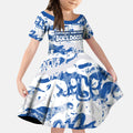 Canterbury-Bankstown Bulldogs Rugby Kid Short Sleeve Dress Graffiti Typography Urban Camo Abstract Street Style