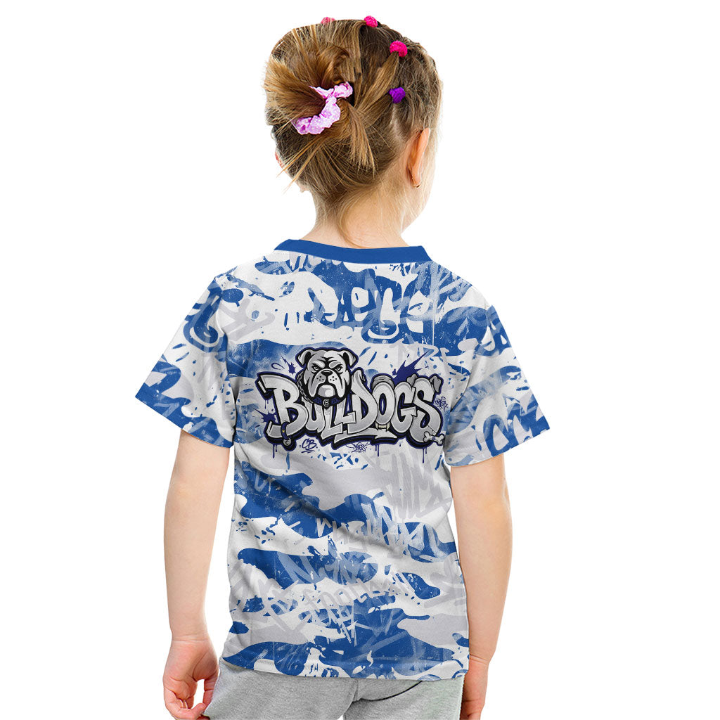 Canterbury-Bankstown Bulldogs Rugby Kid T Shirt Graffiti Typography Urban Camo Abstract Street Style
