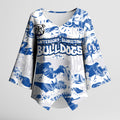 Canterbury-Bankstown Bulldogs Rugby Kimono Sleeve Blouse Graffiti Typography Urban Camo Abstract Street Style