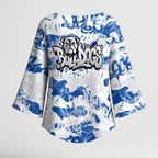 Canterbury-Bankstown Bulldogs Rugby Kimono Sleeve Blouse Graffiti Typography Urban Camo Abstract Street Style