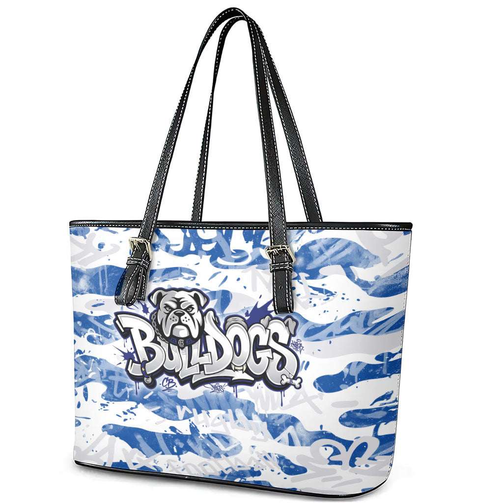 Canterbury-Bankstown Bulldogs Rugby Leather Tote Bag Graffiti Typography Urban Camo Abstract Street Style