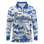 Canterbury-Bankstown Bulldogs Rugby Long Sleeve Polo Shirt Graffiti Typography Urban Camo Abstract Street Style