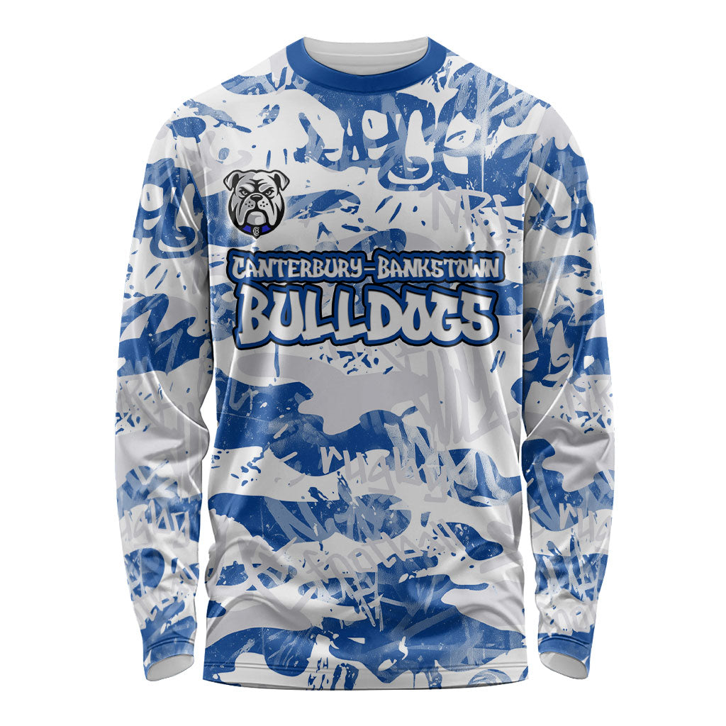 Canterbury-Bankstown Bulldogs Rugby Long Sleeve Shirt Graffiti Typography Urban Camo Abstract Street Style