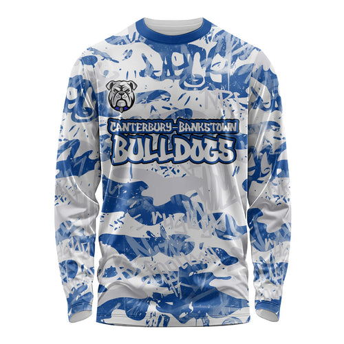Canterbury-Bankstown Bulldogs Rugby Long Sleeve Shirt Graffiti Typography Urban Camo Abstract Street Style