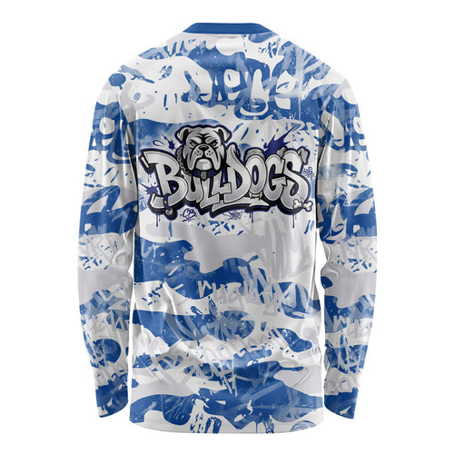 Canterbury-Bankstown Bulldogs Rugby Long Sleeve Shirt Graffiti Typography Urban Camo Abstract Street Style