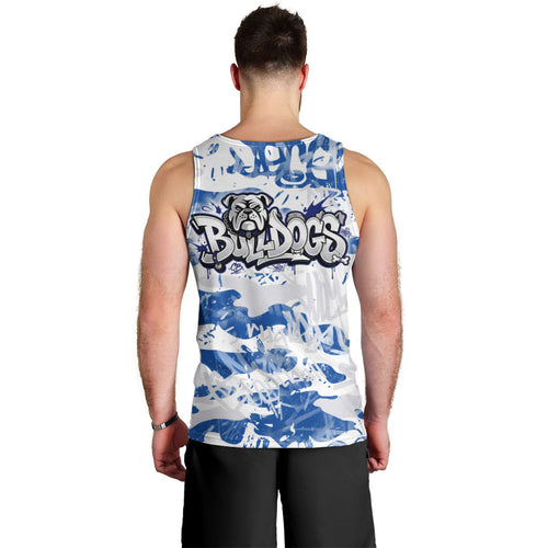 Canterbury-Bankstown Bulldogs Rugby Men Tank Top Graffiti Typography Urban Camo Abstract Street Style
