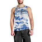Canterbury-Bankstown Bulldogs Rugby Men Tank Top Graffiti Typography Urban Camo Abstract Street Style