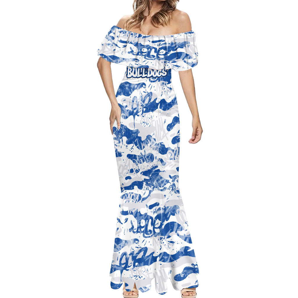 Canterbury-Bankstown Bulldogs Rugby Mermaid Dress Graffiti Typography Urban Camo Abstract Street Style