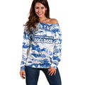 Canterbury-Bankstown Bulldogs Rugby Off Shoulder Sweater Graffiti Typography Urban Camo Abstract Street Style