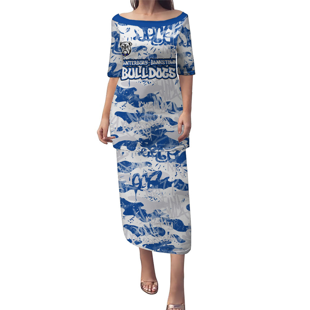 Canterbury-Bankstown Bulldogs Rugby Puletasi Graffiti Typography Urban Camo Abstract Street Style