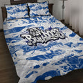 Canterbury-Bankstown Bulldogs Rugby Quilt Bed Set Graffiti Typography Urban Camo Abstract Street Style