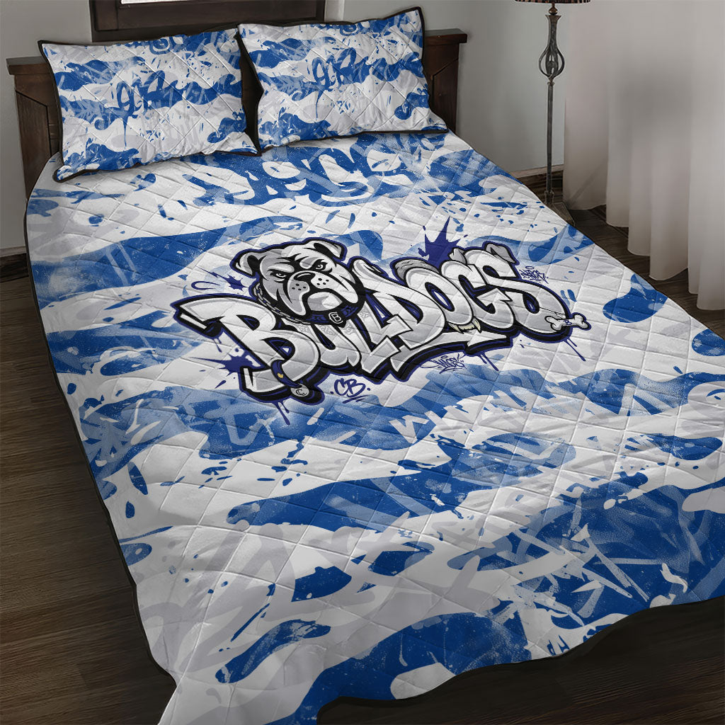 Canterbury-Bankstown Bulldogs Rugby Quilt Bed Set Graffiti Typography Urban Camo Abstract Street Style