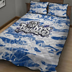 Canterbury-Bankstown Bulldogs Rugby Quilt Bed Set Graffiti Typography Urban Camo Abstract Street Style