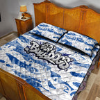 Canterbury-Bankstown Bulldogs Rugby Quilt Bed Set Graffiti Typography Urban Camo Abstract Street Style