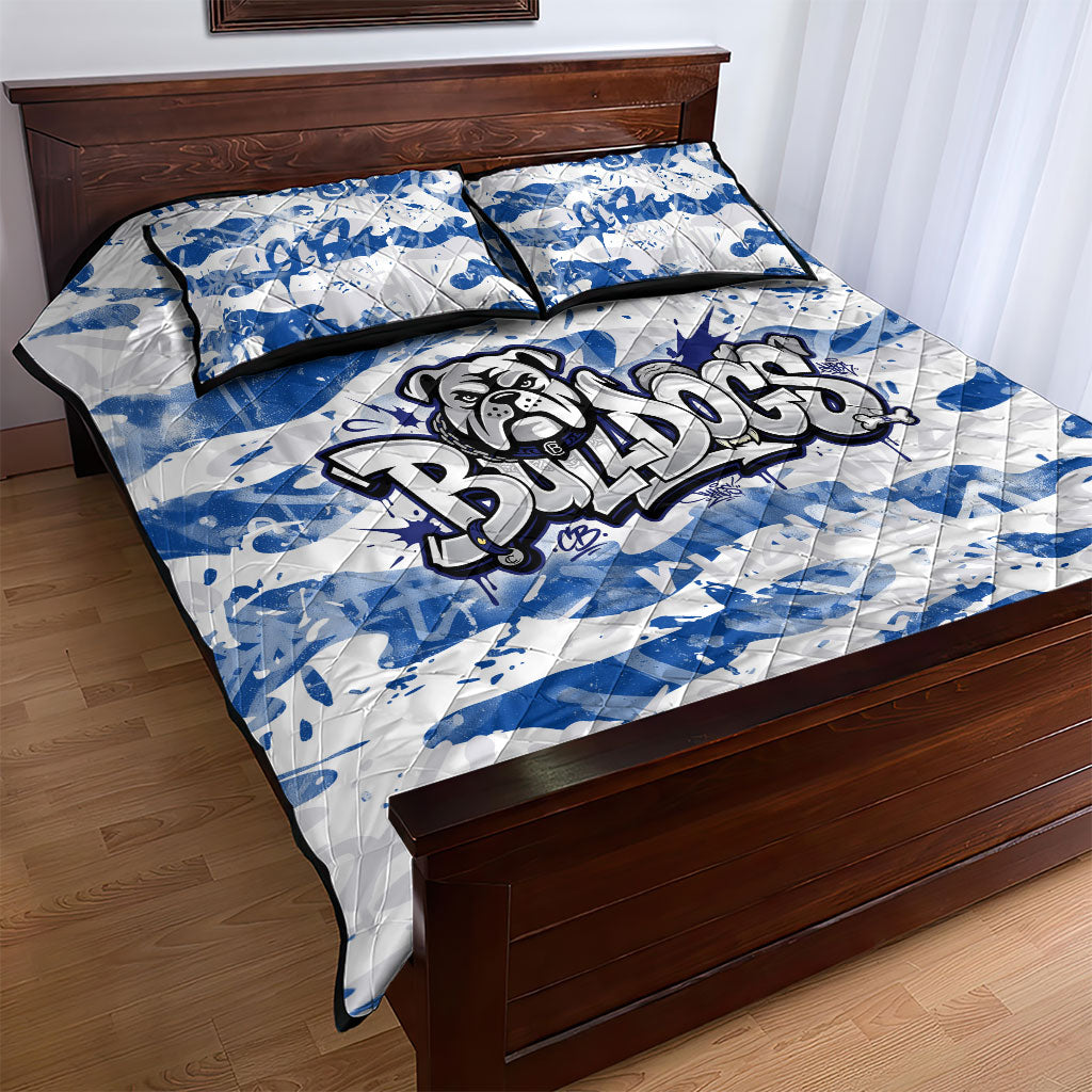 Canterbury-Bankstown Bulldogs Rugby Quilt Bed Set Graffiti Typography Urban Camo Abstract Street Style
