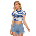 Canterbury-Bankstown Bulldogs Rugby Raglan Cropped T Shirt Graffiti Typography Urban Camo Abstract Street Style