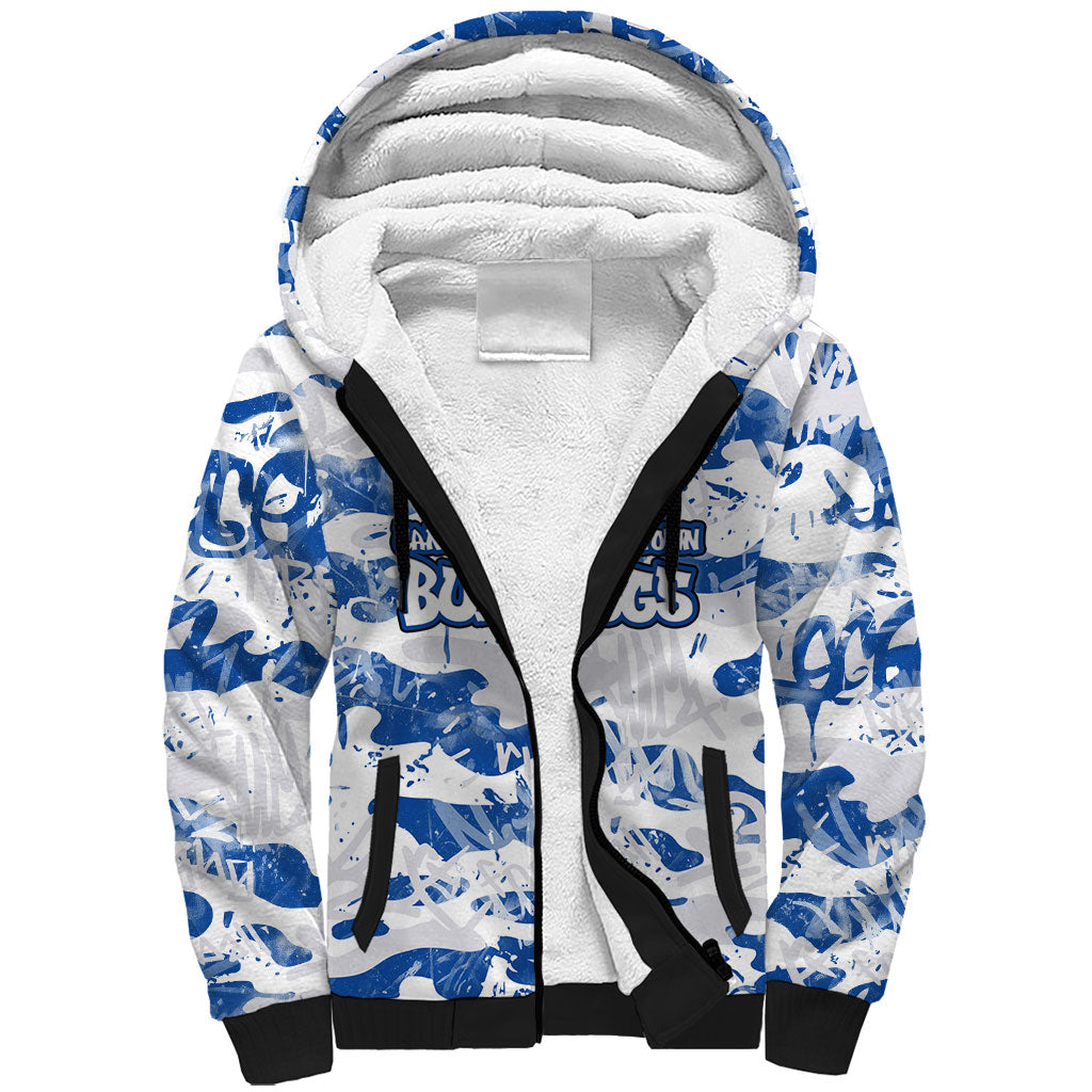 Canterbury-Bankstown Bulldogs Rugby Sherpa Hoodie Graffiti Typography Urban Camo Abstract Street Style