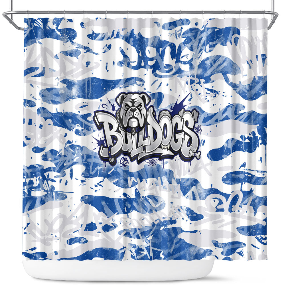 Canterbury-Bankstown Bulldogs Rugby Shower Curtain Graffiti Typography Urban Camo Abstract Street Style