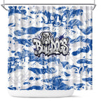 Canterbury-Bankstown Bulldogs Rugby Shower Curtain Graffiti Typography Urban Camo Abstract Street Style