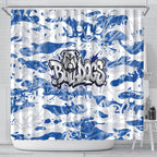 Canterbury-Bankstown Bulldogs Rugby Shower Curtain Graffiti Typography Urban Camo Abstract Street Style