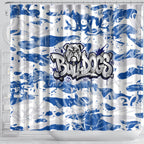 Canterbury-Bankstown Bulldogs Rugby Shower Curtain Graffiti Typography Urban Camo Abstract Street Style