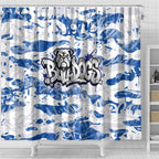 Canterbury-Bankstown Bulldogs Rugby Shower Curtain Graffiti Typography Urban Camo Abstract Street Style
