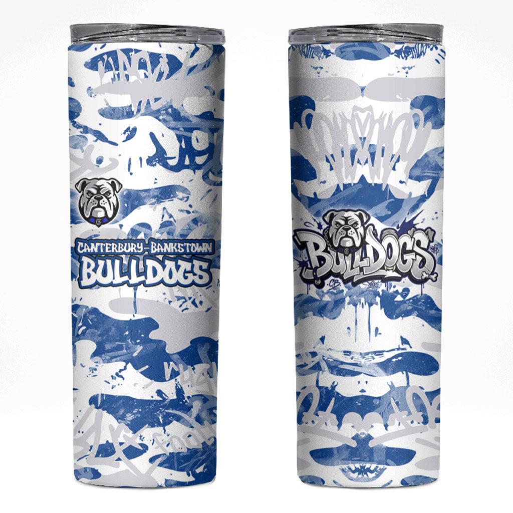 Canterbury-Bankstown Bulldogs Rugby Skinny Tumbler Graffiti Typography Urban Camo Abstract Street Style