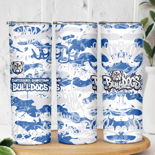 Canterbury-Bankstown Bulldogs Rugby Skinny Tumbler Graffiti Typography Urban Camo Abstract Street Style