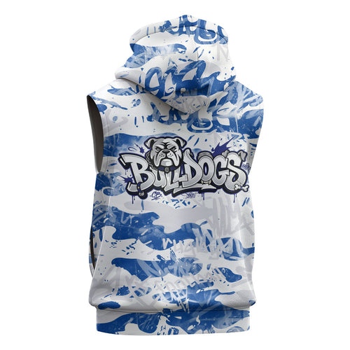 Canterbury-Bankstown Bulldogs Rugby Sleeveless Hoodie Graffiti Typography Urban Camo Abstract Street Style