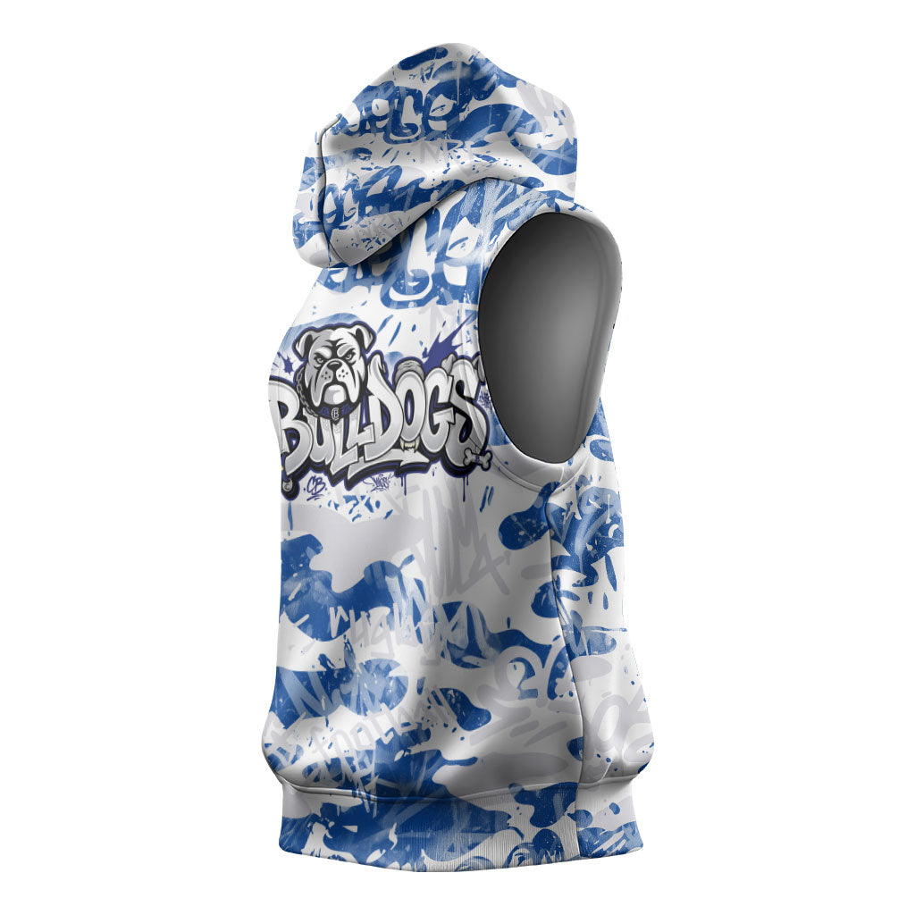 Canterbury-Bankstown Bulldogs Rugby Sleeveless Hoodie Graffiti Typography Urban Camo Abstract Street Style