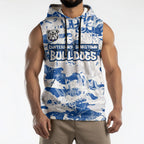 Canterbury-Bankstown Bulldogs Rugby Sleeveless Hoodie Graffiti Typography Urban Camo Abstract Street Style