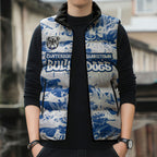 Canterbury-Bankstown Bulldogs Rugby Sleeveless Puffer Jacket Graffiti Typography Urban Camo Abstract Street Style