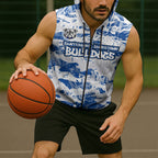 Canterbury-Bankstown Bulldogs Rugby Sleeveless Zip Hoodie Graffiti Typography Urban Camo Abstract Street Style
