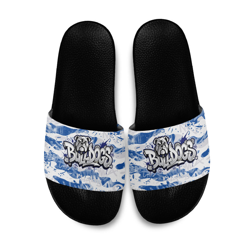 Canterbury-Bankstown Bulldogs Rugby Slide Sandals Graffiti Typography Urban Camo Abstract Street Style