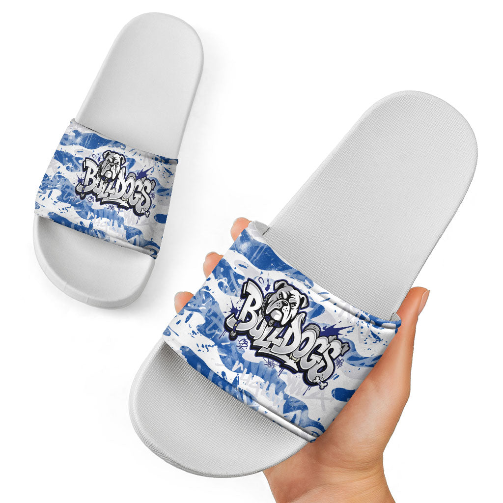 Canterbury-Bankstown Bulldogs Rugby Slide Sandals Graffiti Typography Urban Camo Abstract Street Style