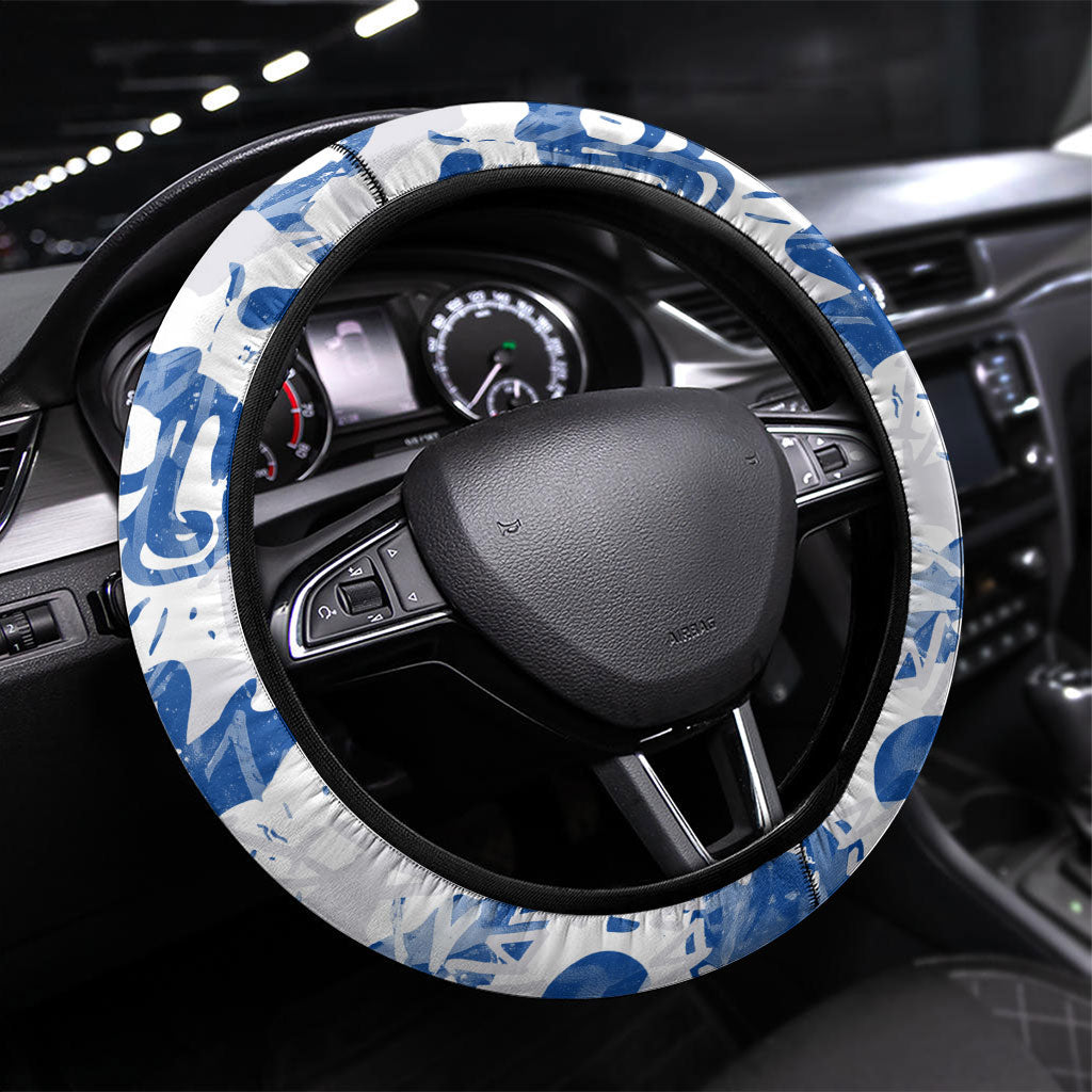 Canterbury-Bankstown Bulldogs Rugby Steering Wheel Cover Graffiti Typography Urban Camo Abstract Street Style