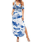Canterbury-Bankstown Bulldogs Rugby Summer Maxi Dress Graffiti Typography Urban Camo Abstract Street Style