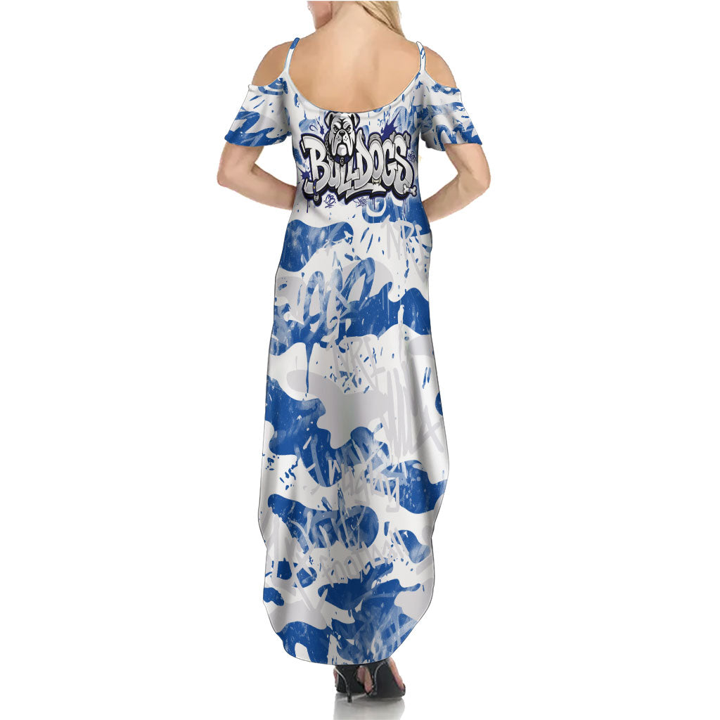 Canterbury-Bankstown Bulldogs Rugby Summer Maxi Dress Graffiti Typography Urban Camo Abstract Street Style