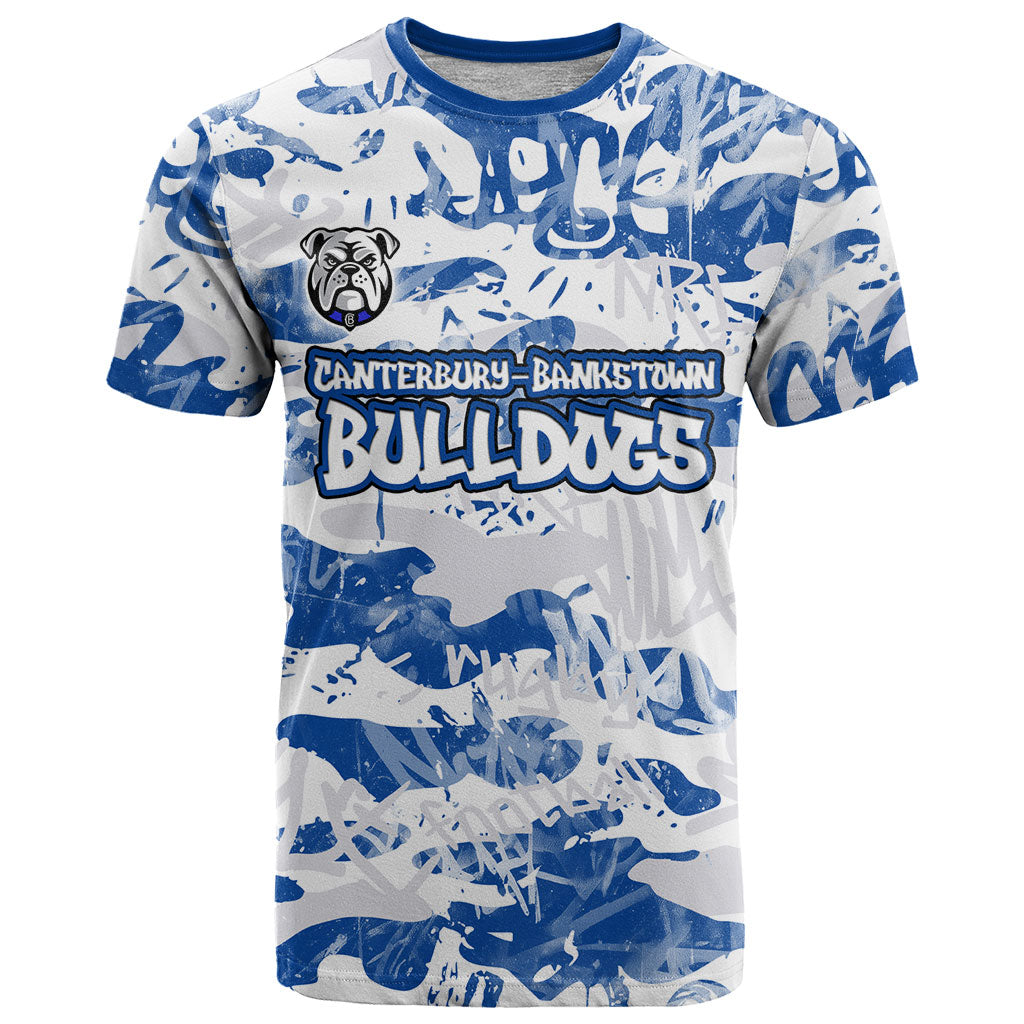 Canterbury-Bankstown Bulldogs Rugby T Shirt Graffiti Typography Urban Camo Abstract Street Style