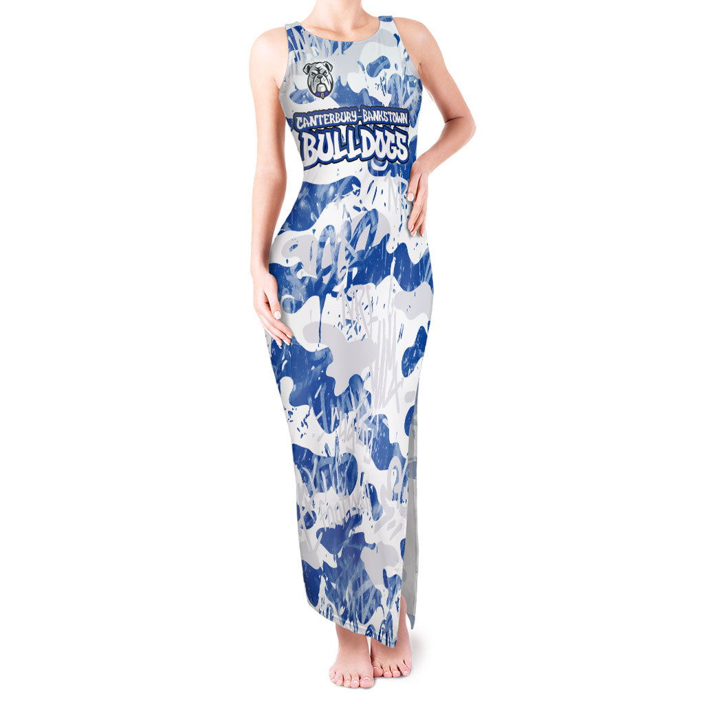 Canterbury-Bankstown Bulldogs Rugby Tank Maxi Dress Graffiti Typography Urban Camo Abstract Street Style