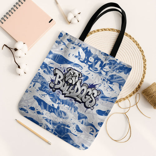 Canterbury-Bankstown Bulldogs Rugby Tote Bag Graffiti Typography Urban Camo Abstract Street Style