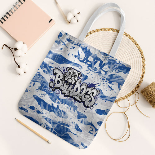 Canterbury-Bankstown Bulldogs Rugby Tote Bag Graffiti Typography Urban Camo Abstract Street Style