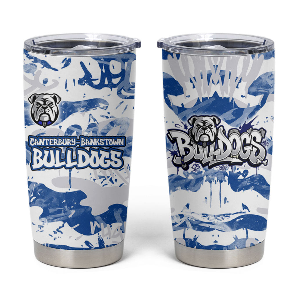 Canterbury-Bankstown Bulldogs Rugby Tumbler Cup Graffiti Typography Urban Camo Abstract Street Style