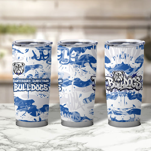 Canterbury-Bankstown Bulldogs Rugby Tumbler Cup Graffiti Typography Urban Camo Abstract Street Style
