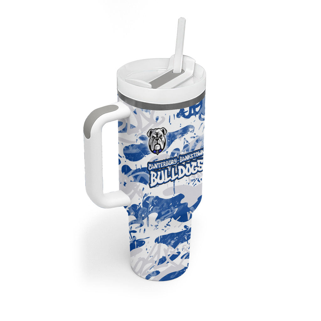 Canterbury-Bankstown Bulldogs Rugby Tumbler With Handle Graffiti Typography Urban Camo Abstract Street Style