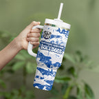 Canterbury-Bankstown Bulldogs Rugby Tumbler With Handle Graffiti Typography Urban Camo Abstract Street Style