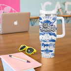 Canterbury-Bankstown Bulldogs Rugby Tumbler With Handle Graffiti Typography Urban Camo Abstract Street Style