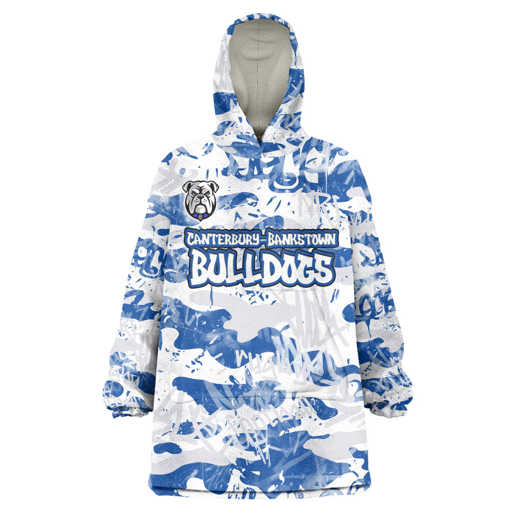 Canterbury-Bankstown Bulldogs Rugby Wearable Blanket Hoodie Graffiti Typography Urban Camo Abstract Street Style