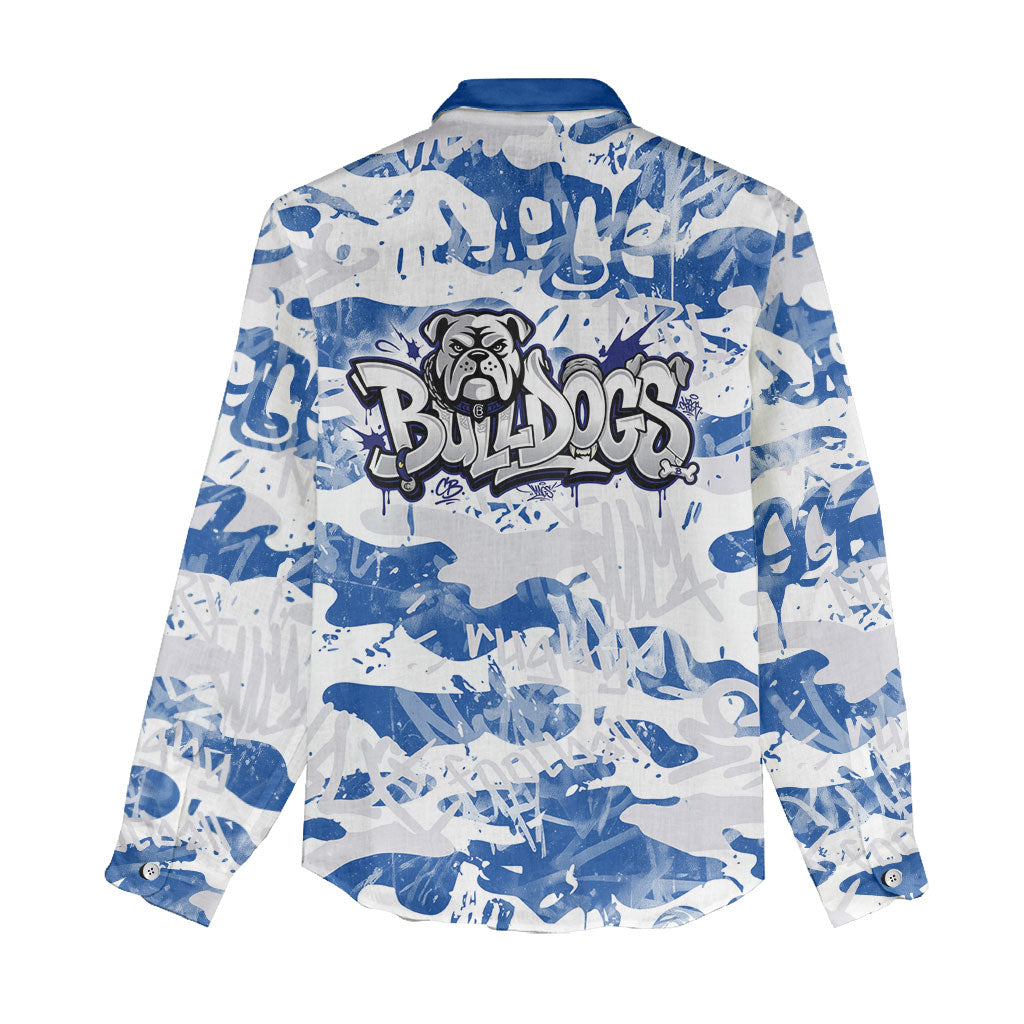 Canterbury-Bankstown Bulldogs Rugby Women Casual Shirt Graffiti Typography Urban Camo Abstract Street Style
